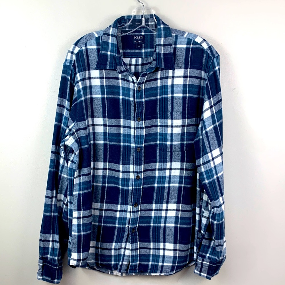 J. Crew Factory Plaid Flannel Button Up Long Sleeve 
Shirt